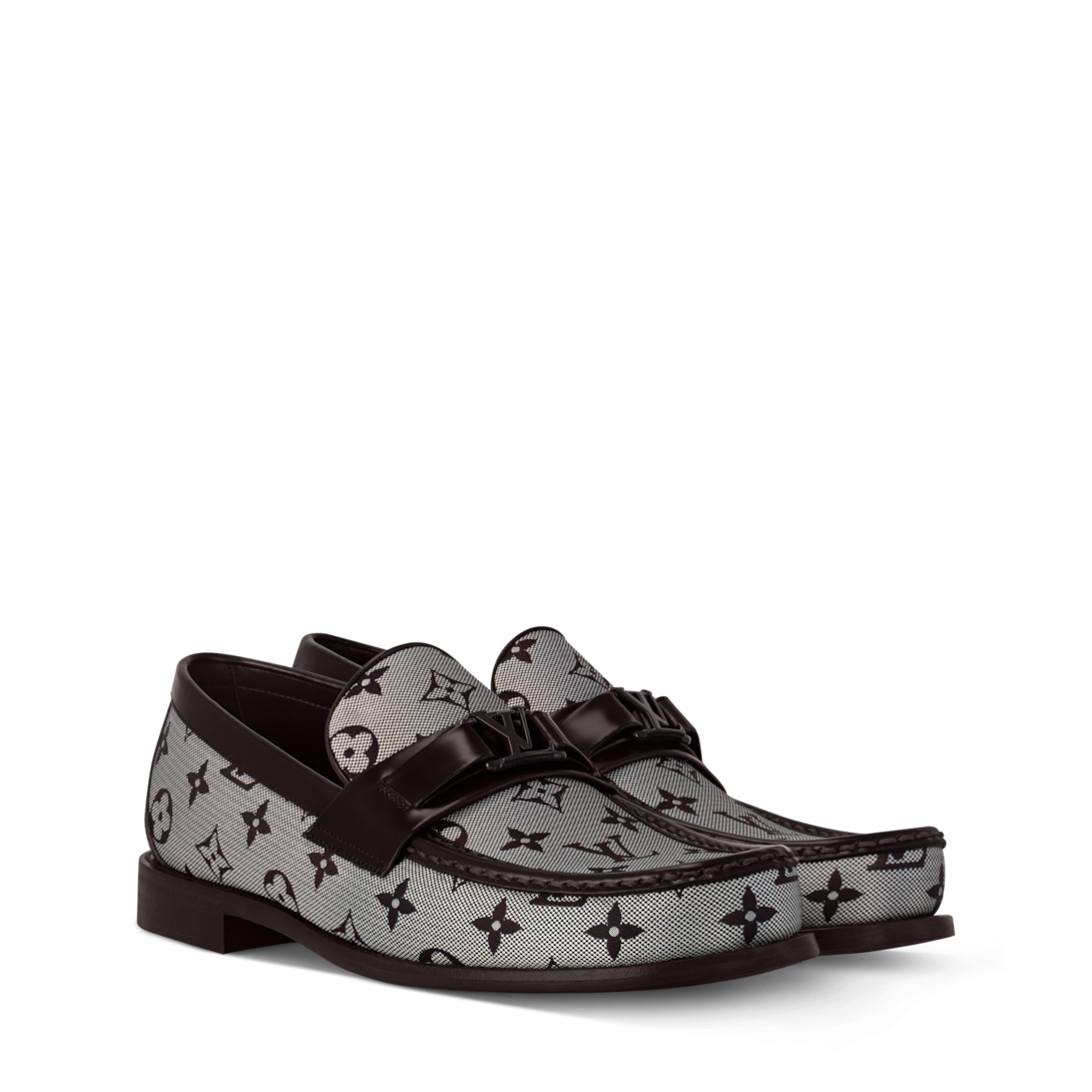 【希少】LOUIS VUITTON LV Monogram Leather Loafers ローファー 直営店買付】ルイヴィトン☆LV ローファー モノグラム レザー